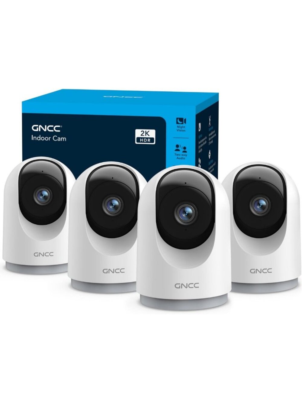 Indoor Home Security Cameras for Pets, Dogs & Babies - 4 Pack with Phone App